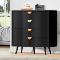 ALFORDSON 4 Chest of Drawers Modern Storage Cabinet Dresser Tallboy Black