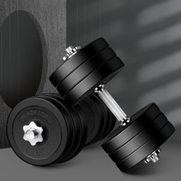 BLACK LORD 35KG Adjustable Dumbbell Set Rubber Weight Plates Lifting Bench