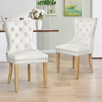 ALFORDSON 2x Dining Chairs Kitchen Lounge Velvet White