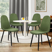 ALFORDSON 4x Dining Chair Kitchen Accent Cafe Lounge Upholstered Corduroy Green