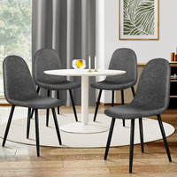 ALFORDSON 4x Dining Chairs Kitchen Lounge Cafe Seat Retro PU Faux Leather Grey