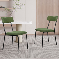 ALFORDSON 2x Dining Chairs Accent Kitchen Lounge Curved Backrest Corduroy Green