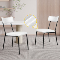 ALFORDSON 2x Dining Chairs Accent Kitchen Lounge Rectangular Back Sherpa White