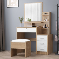 ALFORDSON Dressing Table Stool Set Makeup Mirror Vanity Desk Cabinet Wood