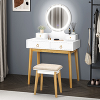 ALFORDSON Dressing Table Stool Set Makeup Mirror Vanity Desk LED Light White