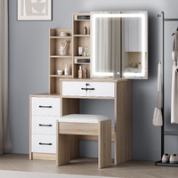 ALFORDSON Dressing Table Stool Set Makeup Mirror Vanity Desk Cabinet Wood