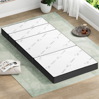 STARRY EUCALYPT Folding Mattress Mesh Bamboo Fabric Foldable Lounge King Single