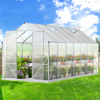 ALFORDSON Greenhouse Aluminium Polycarbonatel Garden Storage Shed 4.4x2.4x2.1M