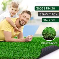 OTANIC Artificial Grass 35mm 2x5m GLOSS Synthetic Turf 10 SQM Roll Fake Lawn