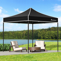 ALFORDSON Gazebo 3x3m Pop Up Marquee 600D Oxford Folding Outdoor Tent Black