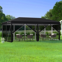 ALFORDSON Gazebo Pop Up Marquee 3x6m Outdoor Canopy Party Camping Mesh Black