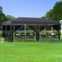 ALFORDSON Gazebo Pop Up Marquee 3x6m Outdoor Canopy Party Camping Mesh Wall Grey