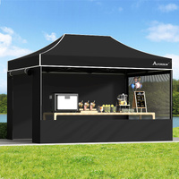 ALFORDSON Gazebo 4.5x3m Pop Up Marquee 600D Oxford Folding Camping Tent Black