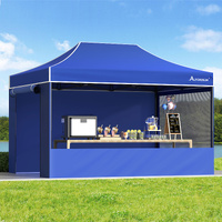 ALFORDSON Gazebo 4.5x3m Pop Up Marquee 600D Oxford Folding Camping Tent Blue
