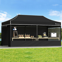 ALFORDSON Gazebo 6x3m Pop Up Marquee 600D Oxford Folding Camping Tent Black