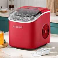ALFORDSON Portable Ice Maker Machine Countertop 12kg Ice Cube Tray Red