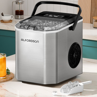 ALFORDSON Ice Maker Machine Portable Countertop 12kg With Handle Silver