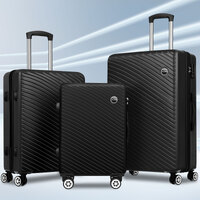 ALFORDSON Luggage 3PCS Set Suitcase Trolley TSA Carry on Hard Case Black