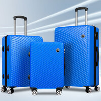 ALFORDSON Luggage 3PCS Set Suitcase Trolley TSA Carry on Hard Case Blue