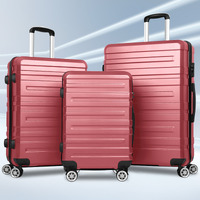 ALFORDSON Luggage 3PCS Set Suitcase Trolley TSA Carry on Hard Case Pink