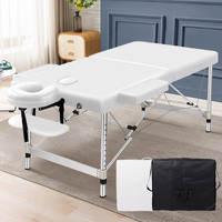 ALFORDSON Massage Table 2 Fold 75cm Foldable Portable Bed Desk Aluminium Lift Up