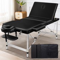 ALFORDSON Massage Table 3 Fold 65cm Foldable Portable Aluminium Lift Up Bed Desk