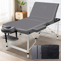 ALFORDSON Massage Table 3 Fold 65cm Foldable Portable Aluminium Lift Up Bed Desk