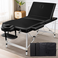 ALFORDSON Massage Table 3 Fold 85cm Foldable Portable Aluminium Lift Up Bed Desk