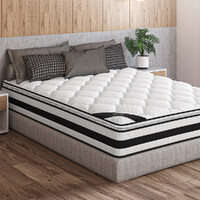 STARRY EUCALYPT Mattress Pillow Top Foam Bed Double Size Bonnell Spring 22cm