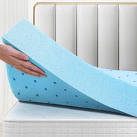 S.E. Memory Foam Topper Cool Gel Ventilated Mattress Bed Bamboo Cover 10cm KS