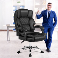 ALFORDSON Office Chair PU Leather Executive Computer Racer Seat Recliner Black
