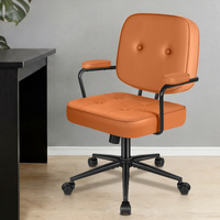 ALFORDSON Office Chair Ergonomic Executive Computer Work Seat PU Leather Brown