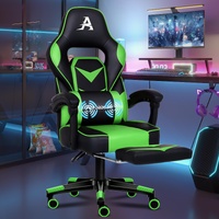 ALFORDSON Gaming Chair Office Seat Massage Racing Footrest Executive Green
