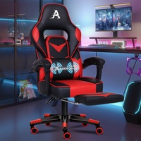 ALFORDSON Gaming Chair Office Seat Racing Lumbar Massage Footrest Executive Red