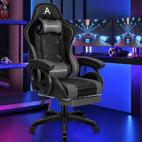 ALFORDSON Gaming Chair 2-point Massage Lumbar Cushion Xavier Black & Grey