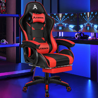 ALFORDSON Gaming Chair 2-point Massage Lumbar Pillow Xavier Black & Red