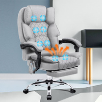 ALFORDSON Massage Office Chair Heated Fabric Seat Executive Racing Computer