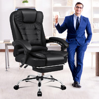 ALFORDSON Office Chair Gaming Executive Computer Racer Footrest PU Leather Seat