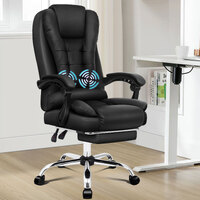 ALFORDSON Massage Office Chair PU Leather Seat Black