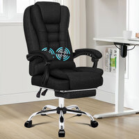 ALFORDSON Massage Office Chair Fabric Seat Black