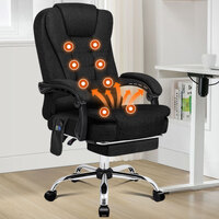 ALFORDSON Office Chair Massage Heated Seat Fabric Black