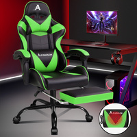 ALFORDSON Gaming Chair Office Executive Racing Footrest Seat PU Leather Green