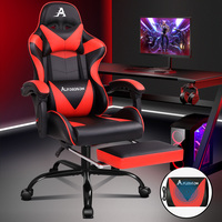 ALFORDSON Gaming Chair Office Executive Racing Footrest Seat PU Leather Red