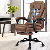 ALFORDSON Massage Office Chair Executive Gaming PU Leather Work Seat Brown