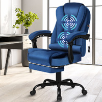 ALFORDSON Massage Office Chair Velvet Footrest Executive Gaming Racing Seat