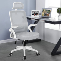 ALFORDSON Mesh Office Chair Executive Fabric Seat Tilt Gaming White & Grey