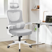 ALFORDSON Mesh Office Chair Executive Computer Tilt Fabric Seat Racing Work Grey & White