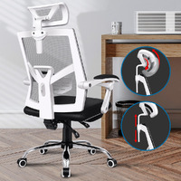 ALFORDSON Mesh Office Chair Gaming Executive Fabric Seat Footrest Recline - Brad