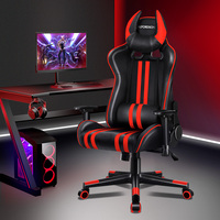 ALFORDSON Gaming Chair Office Racing Seat Executive PU Leather Computer OXEN Red