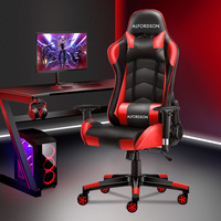 ALFORDSON Gaming Chair Office Executive Racing Seat PU Leather REGAN Red